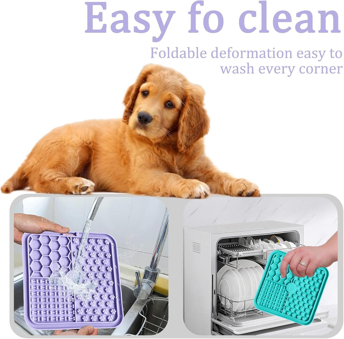 Dog Lick Mats – Purple & Cyan Two-Pack