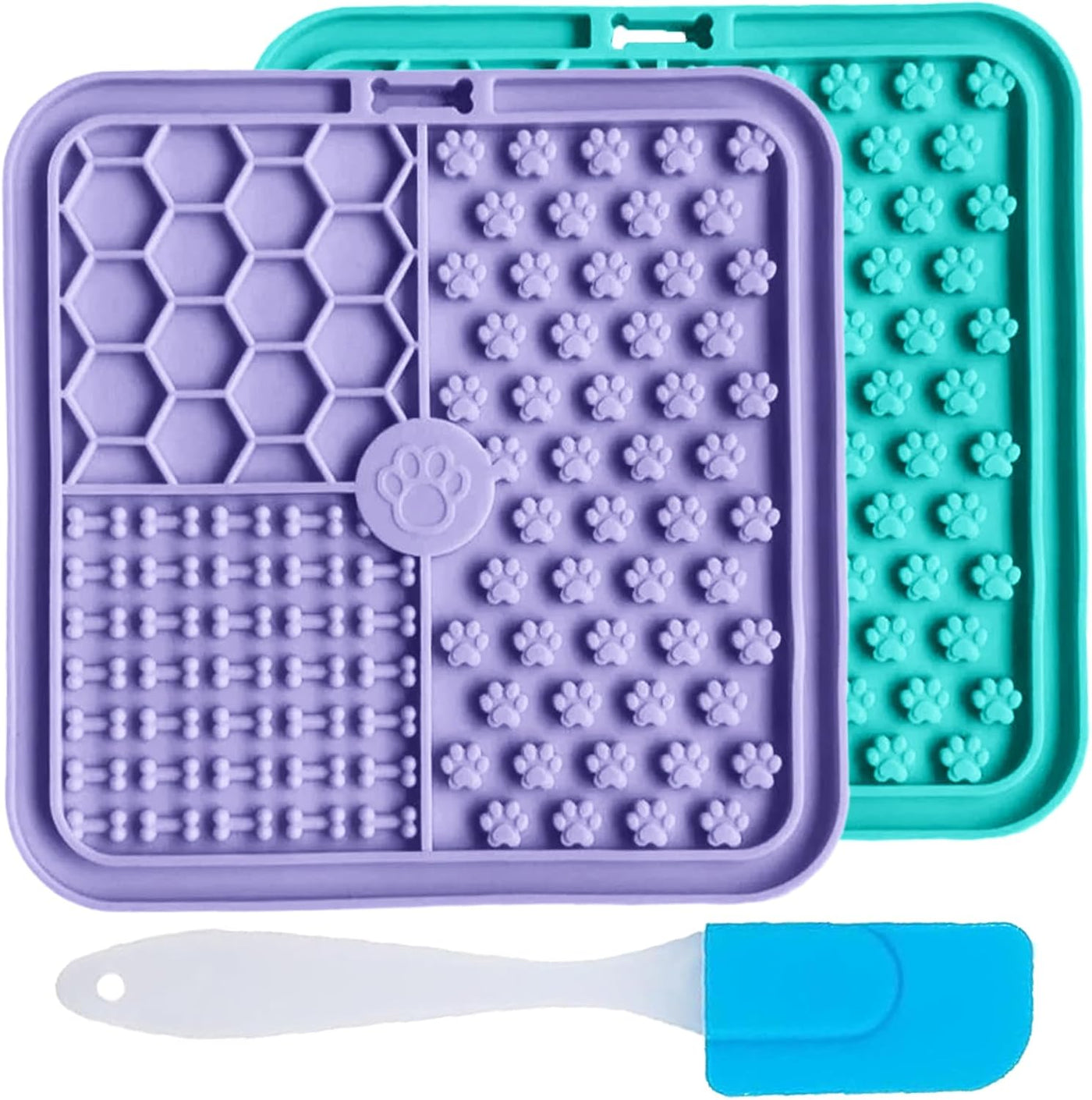 Dog Lick Mats – Purple & Cyan Two-Pack
