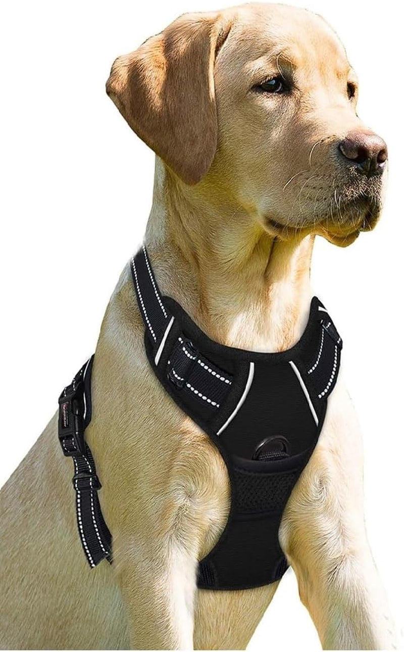 Reflective No-Pull Dog Harness – Black, Large