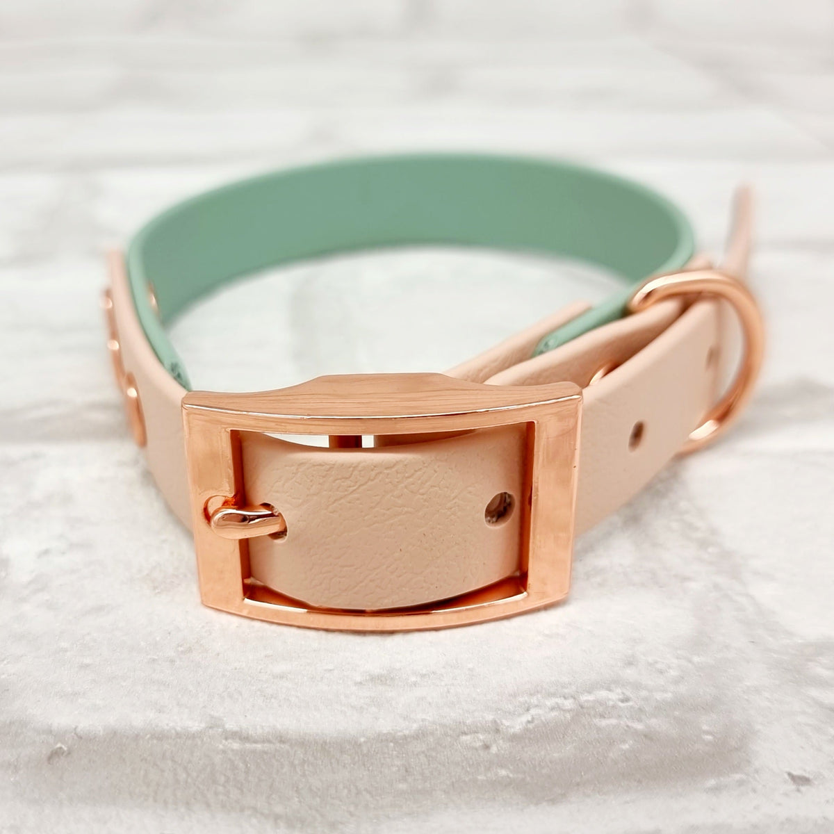 Sage & Powder Pearl - Waterproof BioThane© two-coloured Dog Collar