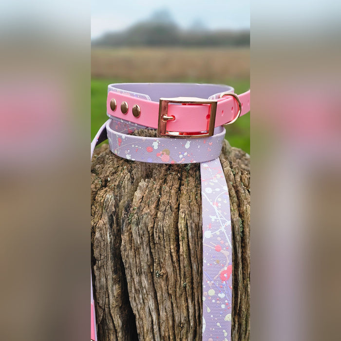 Petal Blossom - Waterproof BioThane© Splatter Dog Collar - Pastel Collection