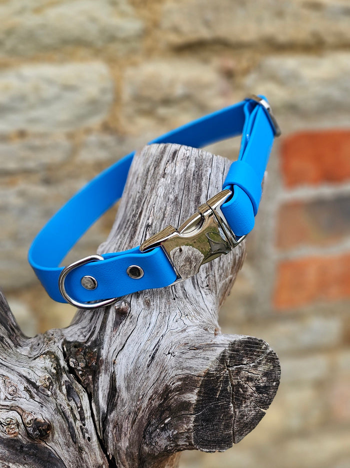 Blue - Everlast Waterproof BioThane© Quick-Release Buckle Dog Collar