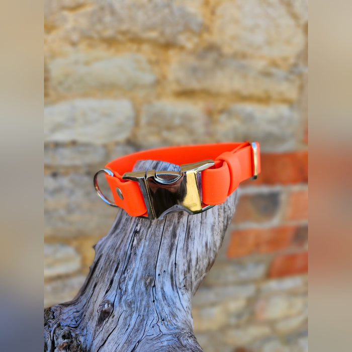 Neon Orange - Everlast Waterproof BioThane© Quick-Release Buckle Dog Collar
