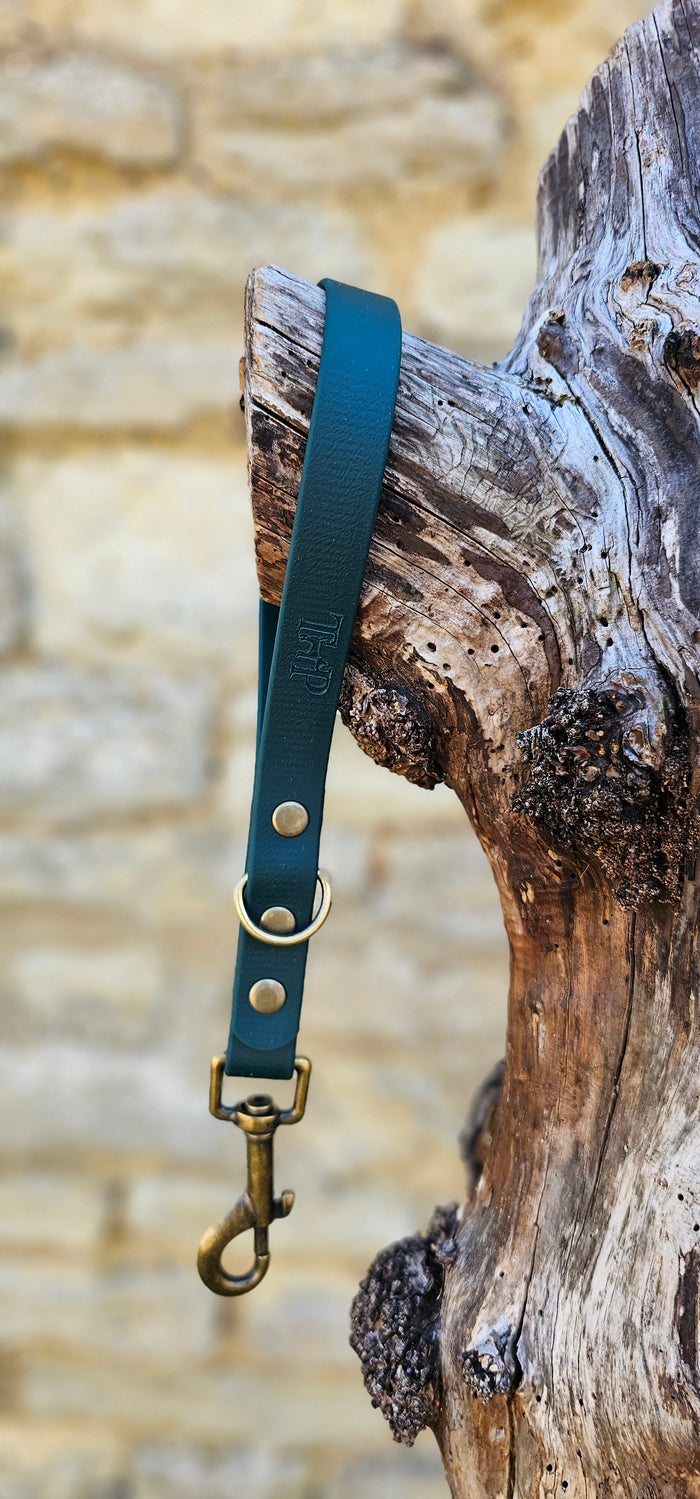 Dark Green - Waterproof BioThane® Short Dog Control Lead / Dog Traffic Handle