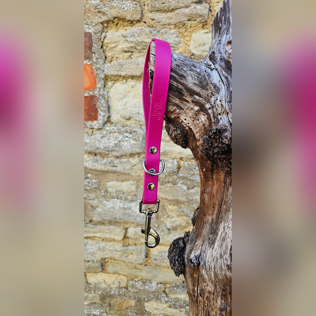 Magenta - Waterproof BioThane® Short Dog Control Lead / Dog Traffic Handle