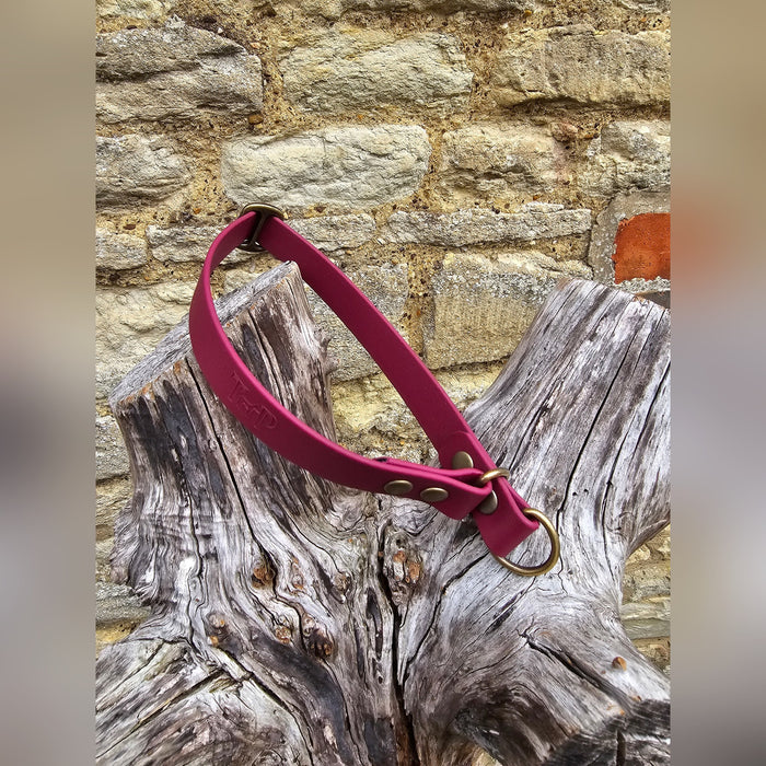 Burgundy Waterproof BioThane® safe-stop Slip Collar