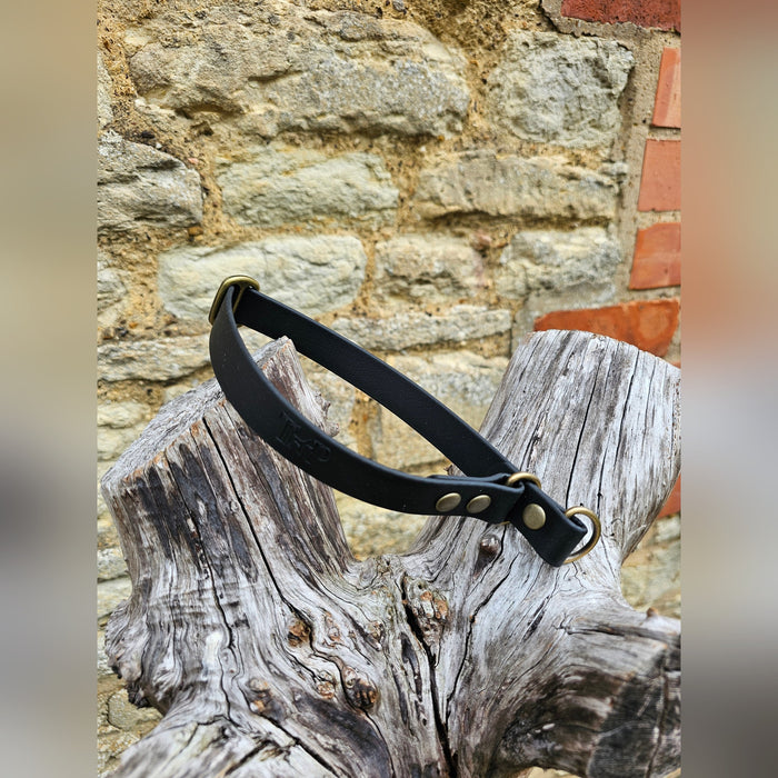 Black Waterproof BioThane® safe-stop Slip Collar