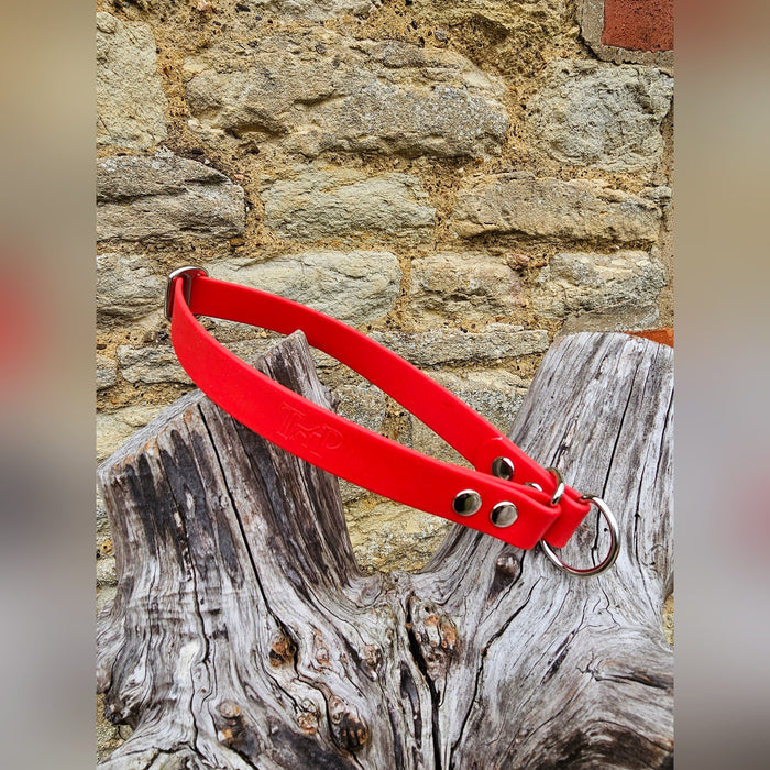 Red Waterproof BioThane® safe-stop Slip Collar