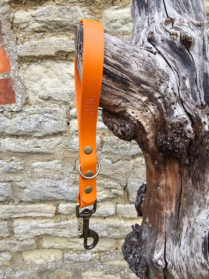 Burnt Orange - Waterproof BioThane® Short Dog Control Lead / Dog Traffic Handle