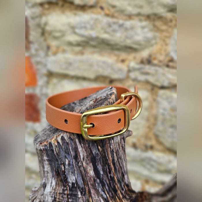 Tan - Everlast Waterproof BioThane© Dog Collar