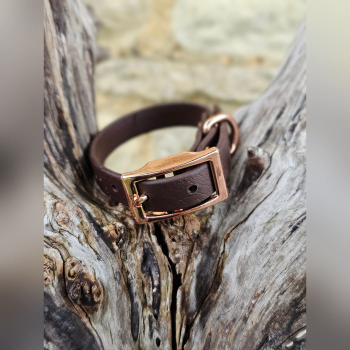 Dark Brown - Waterproof BioThane© Dinky Dog Collar