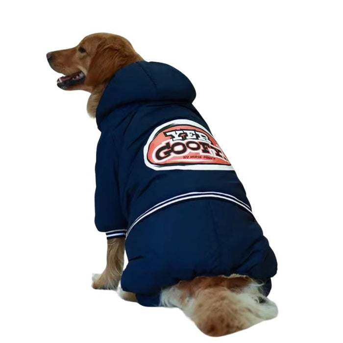 Fleece-Lined Dog Winter Jacket with Hood
