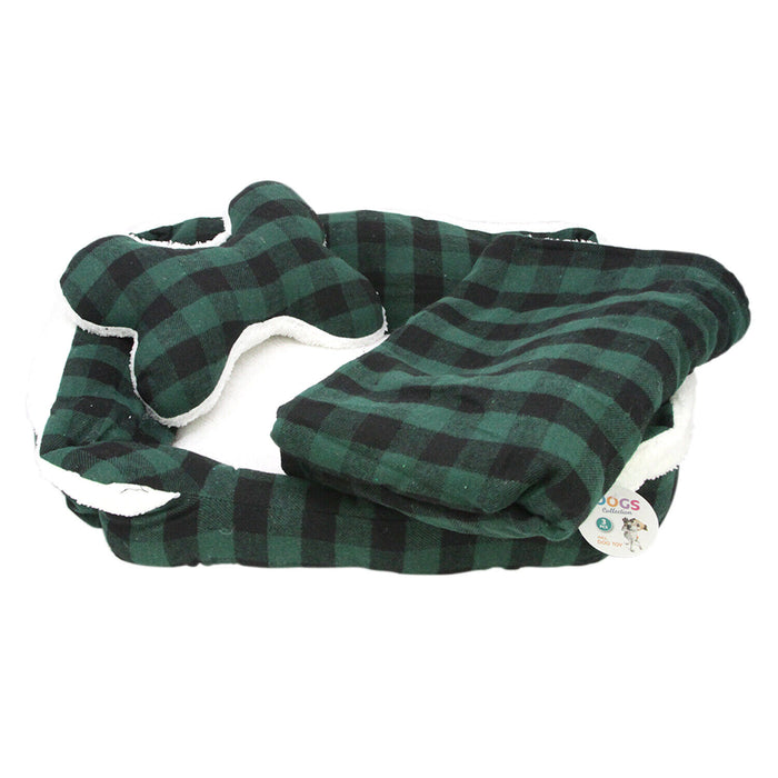 Cosy Checked Dog Bed – Multiple Sizes