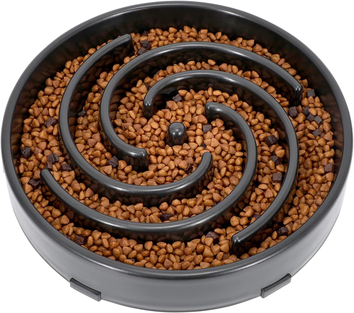 Large Slow-Feeder Dog Bowl – Dark Grey