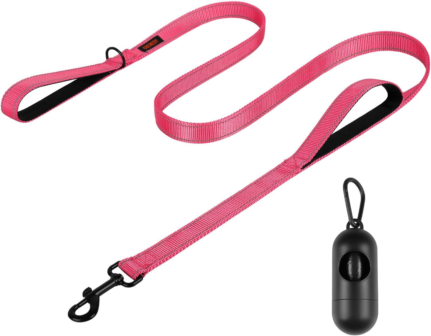 Heavy Duty Double-Handle Lead – 5ft, Pink