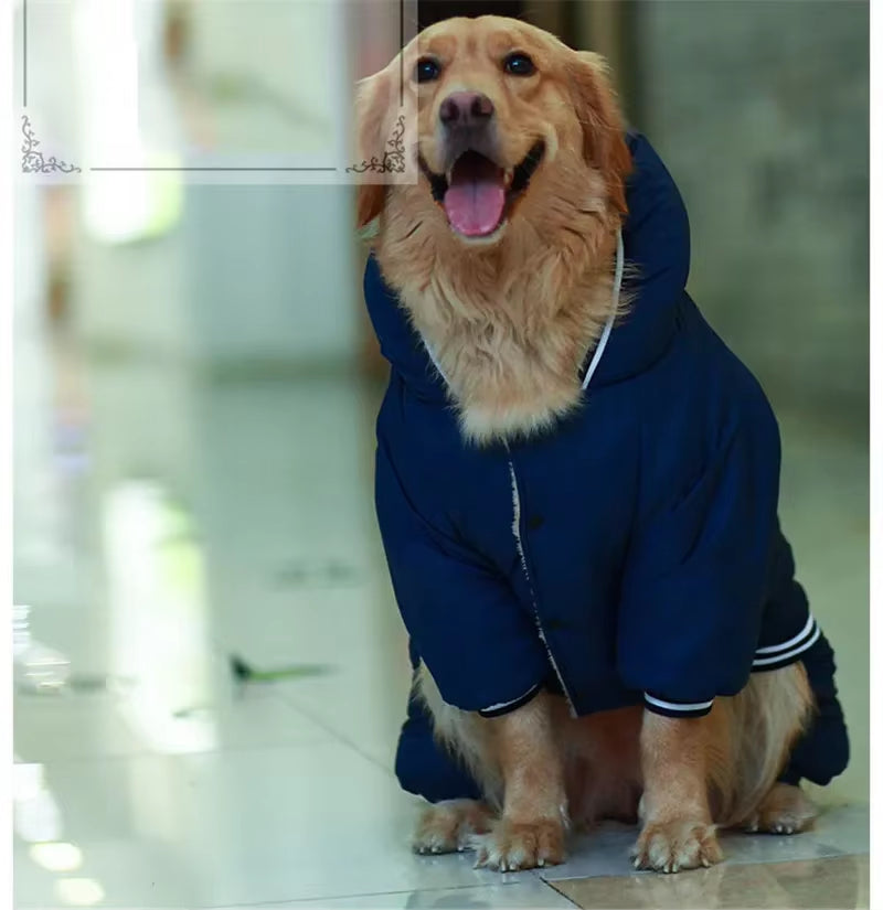 Fleece-Lined Dog Winter Jacket with Hood